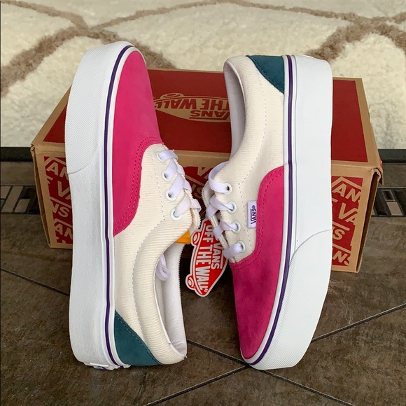 VANS ERA PLATFORM MINI CORD MULTI/TRUE WHITE men’s - Picture 5 of 16